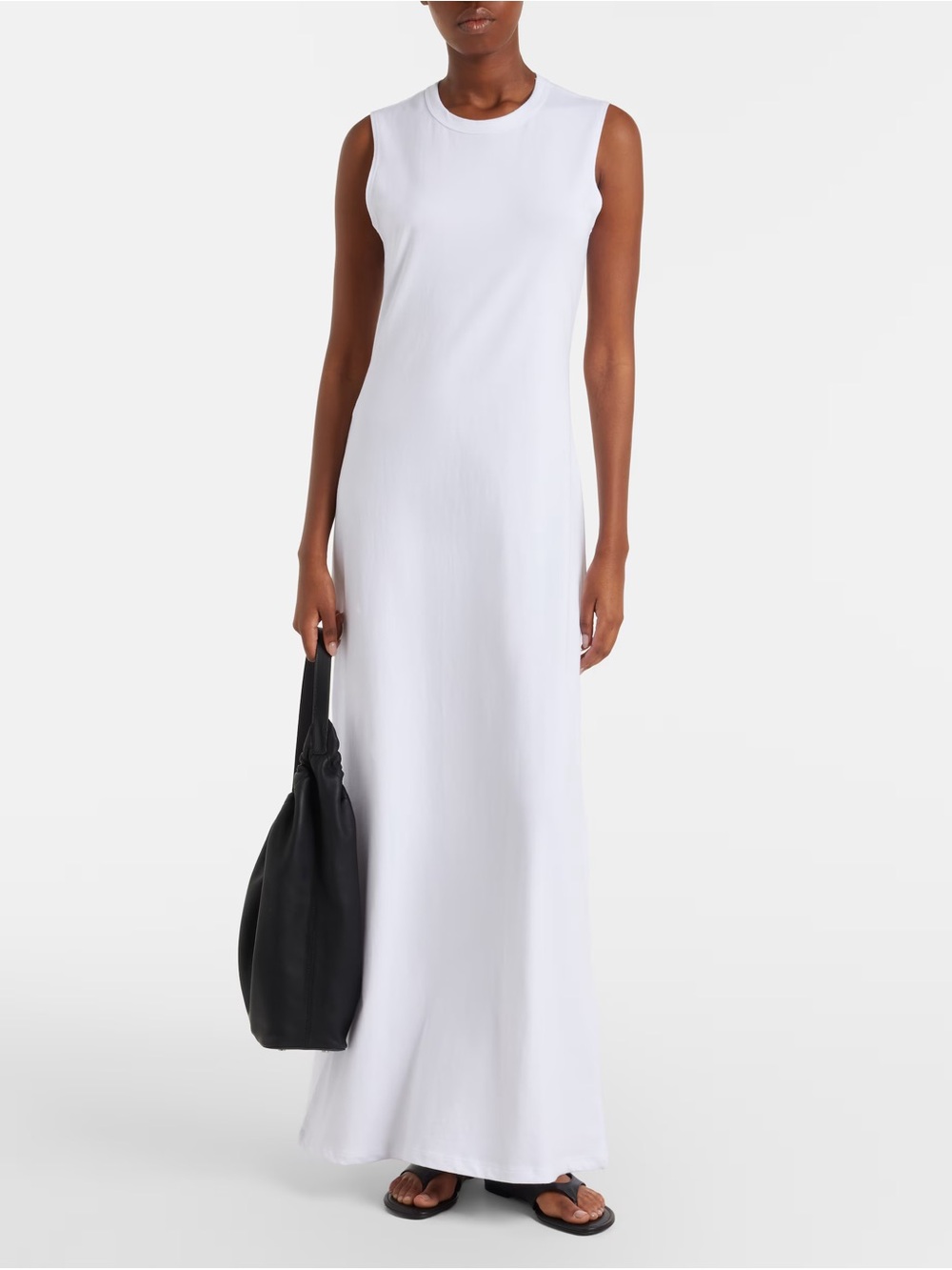 LESET White Sleeveless Maxi Tank Dress